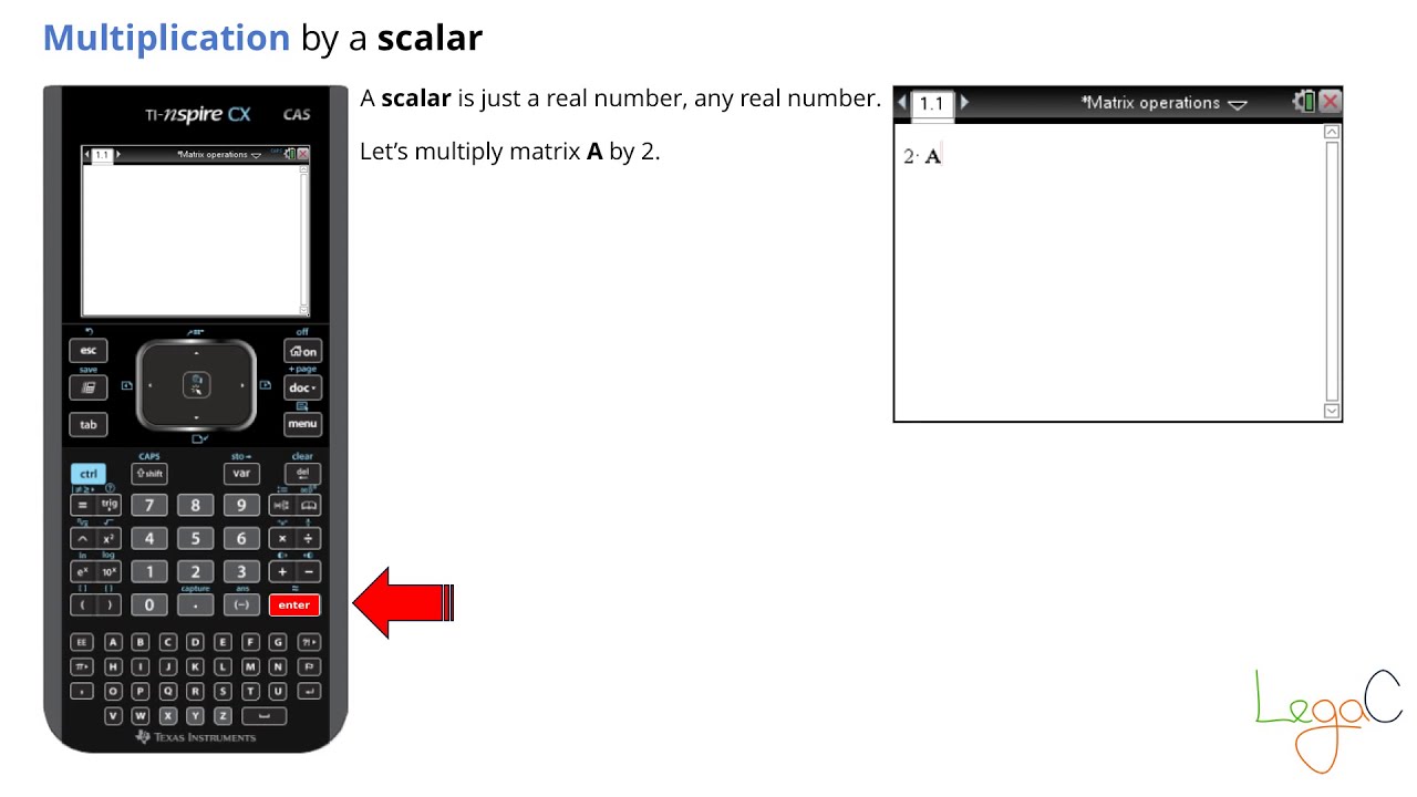 Matrix Operations On A TI-nspire Calculator - YouTube