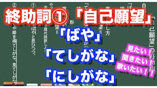 【古典文法】２３ー１　終助詞①　自己願望「ばや・てしがな・にしがな」