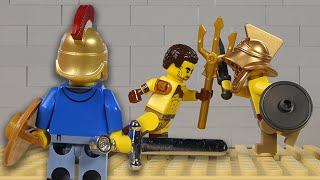 LEGO Experimental Gladiator Fail STOP MOTION LEGO Gladiator Portal Fight | Billy Bricks