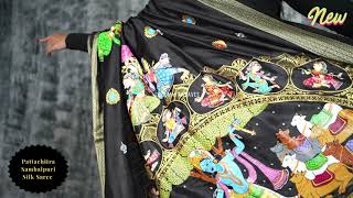 Black Pure Sambalpuri Silk Pattachitra Saree