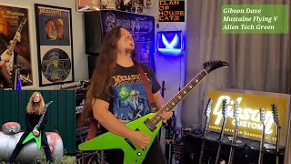 Gibson Dave Mustaine Flying V Alien Tech Green Rust In Peace