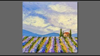 EASY Acrylic Painting Lavender Field/ Palette Knife painting