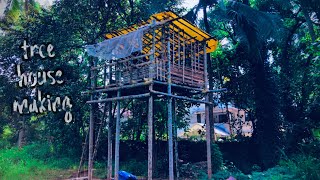 M4tech|Tree House Making Malayalam | ഒരു കിടിലൻ ഏറുമാടം | Erumadam Making | primitive technologytree