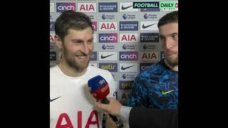 Ben Davies is asked what the chances are of himself, Doherty and Emerson Royal scoring