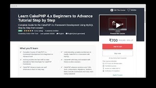 Learn CakePHP 4.x Beginners to Advance Tutorial Step by Step | Udemy Course | Learn CakePHP