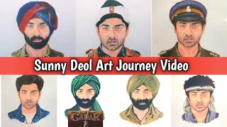 Sunny Deol 🎨🧑‍🎨 Bollywood Journey Art || Gadar 2 Movie || #gadar2 #baap #sunnydeol  Sanjupanwarart