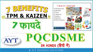 PQCDSM or PQCDSME 7 Benefits of TPM, KAIZEN & LEAN MANUFACTURING Explained with Examples in Hindi