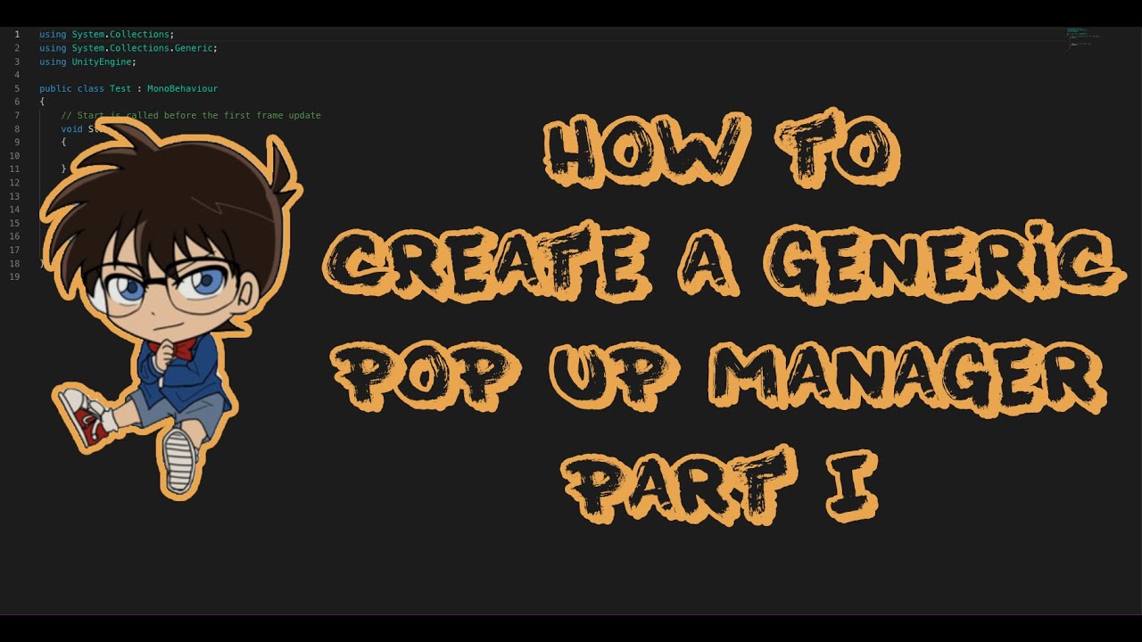 How To Create A Generic Pop Up Manager In Unity Part I - YouTube