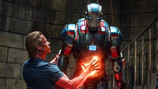 Tony Stark Escapes Rhodey vs Killian fight scene Iron Man 3 2013