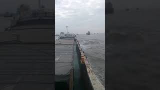 DANGEROUS STORM HIT THE SHIP; cyclone; tornado; earth quake; rain; signal; high swell hit