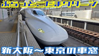 【新幹線車窓】新大阪～東京まで/ぷらっとこだまでのんびり旅/ゆったりグリーン車で12,700円でワンドリンク付き！/都会の喧騒から雪景色へと移り変わり幻想的/2月20日(木)