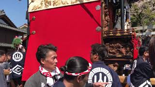 常山車 御神楽奉納後神明社から出発