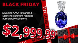 Rhapsody Platinum AAAA Tanzanite \u0026 Diamond Pendant with Free Book 4.05ctw