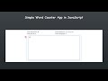 Simple Word Counter App in JavaScript Tutorial DEMO