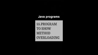 Program to show method overloading#java#coding #programming #methodoverloading