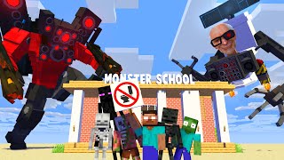 Skibidi Toilet and Upgraded Titan SPEAKERMAN ATTACK Monster School in Minecraft