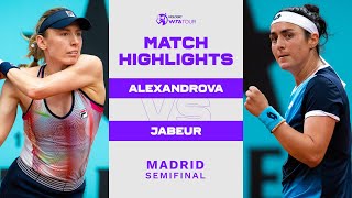 Ekaterina Alexandrova vs. Ons Jabeur | 2022 Madrid Semifinal | WTA Match Highlights