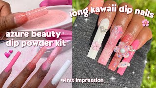 Trying Azure Beauty Dip Powder! Easy Dip Powder Application | Nail Tutorial