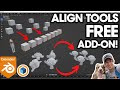 Using the FREE Align Tools Add-On for Blender! (Aligning Objects in Blender)