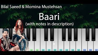 Baari (Bilal Saeed & Momina Mustehsan) | ON DEMAND Easy Piano Tutorial with Notes | Perfect Piano