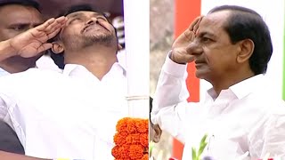 CM KCR And CM YS Jagan Flag Hoisting Visuals | Independence Day Celebrations 2022 | Daily Culture