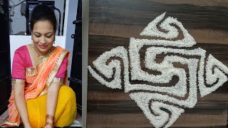 Easy \u0026 quick Swastik Gahuli design || Gyan Panchami Special Simple Gahuli