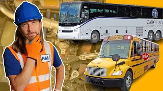 🚍 Buses for Kids | Learn about the Bus 🦺  Handyman Explores the School Bus