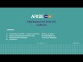 ARISE expression of Interest - Info webinar