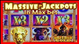 💲Wow!! Crazy Max Bet with Massive Jackpots on Buffalo Gold Collection Slot