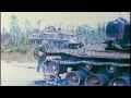 us 1st infantry division soldiers check a destroyed m 48 patton tank on a road in...hd stock footage