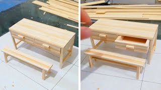 DIY make Mini table use Bamboo