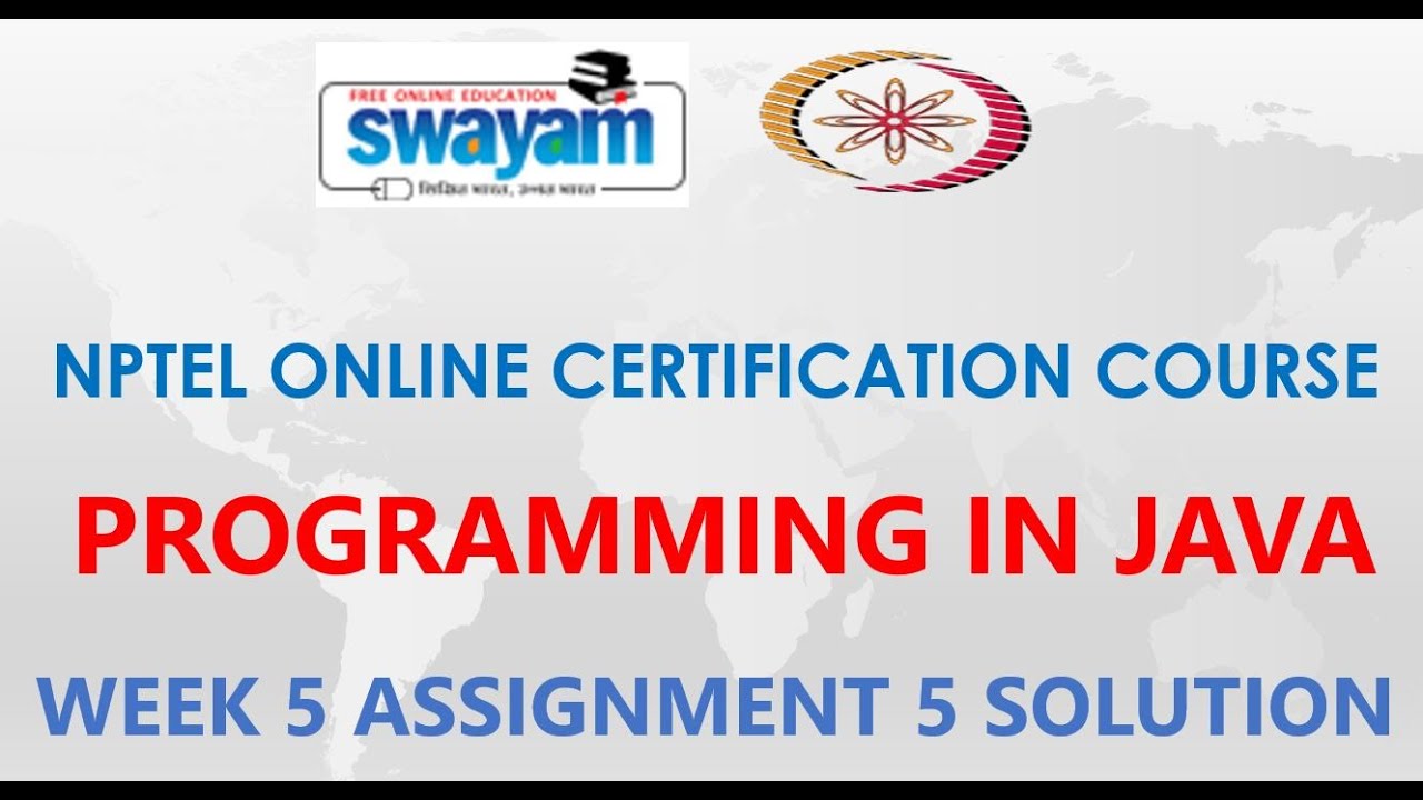 Programming In Java | NPTEL | Week 5 | Assignment 5 Solution | Jan2021 ...