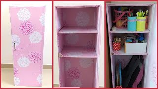 DIY Cardboard cupboard 🥰/How to make a cupboard with cardboard/diy kids cupboard/Cardboard furniture