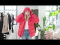 trying on all my winter clothes try on my closet harper s bazaar