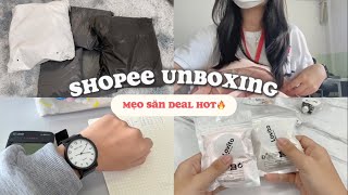 UNBOXING SHOPEE HAUL 🍬 // Mẹo săn deal giảm giá siêu hot, sắm đồ đi học 😋 // Thien Ai