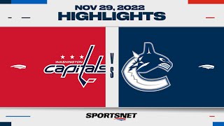 NHL Highlights | Capitals vs. Canucks - November 29, 2022