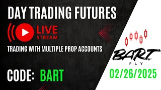 Live Trading S\u0026P 500 E-mini FUTURES - use code: BART to get the best deals on evaluations!