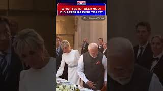 PM Modi Raises Toast At Dinner With French Prez, Puts The Glass Aside #shorts