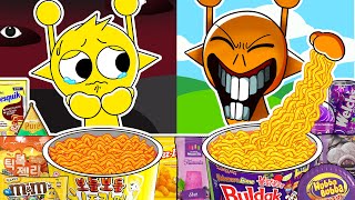 INCREDIBOX SPRUNKI - Simon vs EVIL TWIN BROTHER Convenience Store Food Mukbang Animation | ASMR