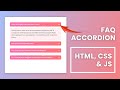 FAQ Accordion Using HTML, CSS & JavaScript | JavaScript Accordion Tutorial for Beginners