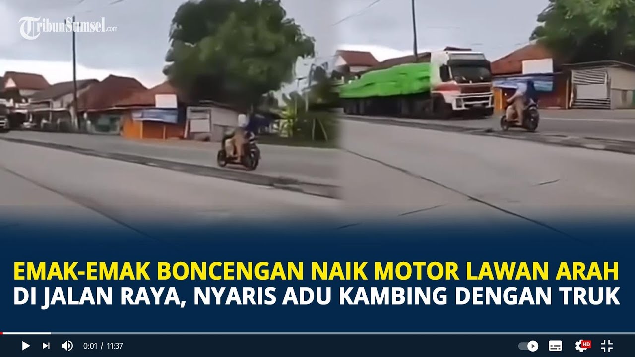 Viral Aksi Emak-emak Boncengan Naik Motor Lawan Arah Di Jalan Raya ...