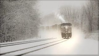 Twilight Relaxing Train Sounds And Blizzard Howling