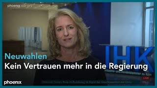 phoenix tagesgespräch mit Nicole Grünewald zu den Konsequenzen der Regierungskrise am 13.11.24