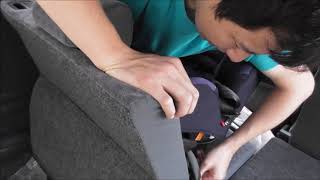 combi we go longの車への取り付け。fixing my child safety seat on my car.