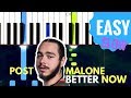 POST MALONE - BETTER NOW (PIANO TUTORIAL) EASY SLOW