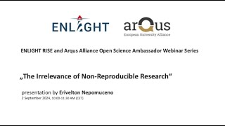 5th ENLIGHT RISE and Arqus Alliance Open Science Ambassador Webinar