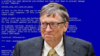 BILL GATES BLUE SCREENS HIMSELF