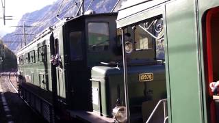 SBB-Historic   18.10.2014  Fahrt ins Wallis.Parallellfahrten zwischen Spiez und Brig.