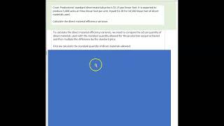 Calculate direct material efficiency variance