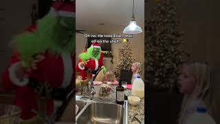 my husband dressed up as the grinch and surprised our kids during dinner LOL #shorts